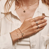 Lab grown diamond row ring 14k gold