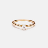 Lab grown Oval solitair 14k gold