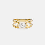 Emily marquis double band 14k gold ring
