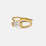 Emily marquis double band 14k gold ring