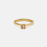 Helena hidden halo natural brown diamond ring 0.5ct 14k gold