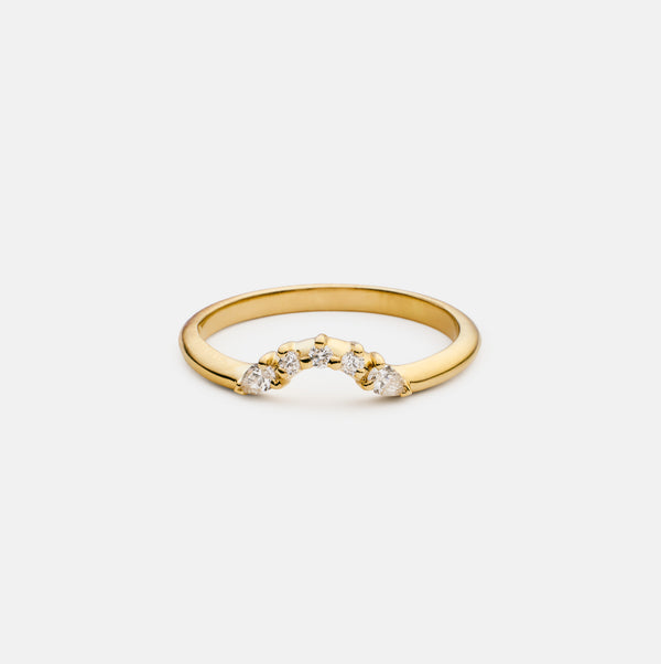 Iza huggy band 14k gold half round ring