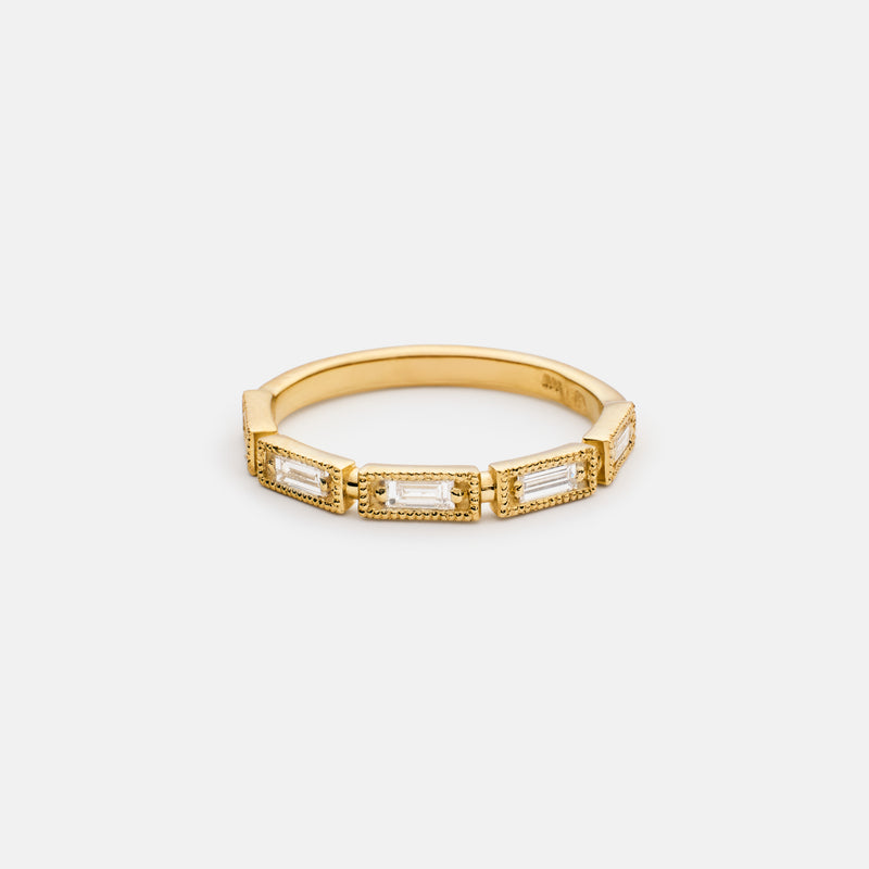 Marie brand baguette diamonds 14k gold
