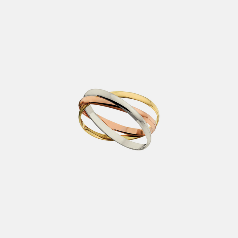 3 for 1 ring 14k white, rose and yellow gold tricolor