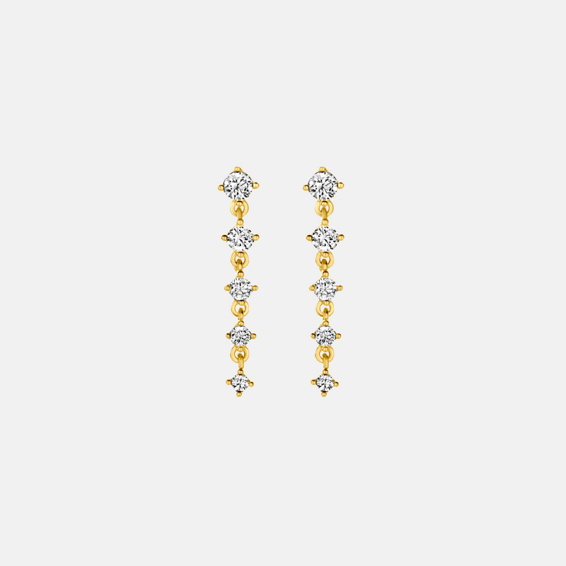 Zirconia Drop Earrings 14k gold