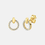 Zirconia Round Studs 14k gold