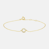 Round zirconia bracelet 14k gold