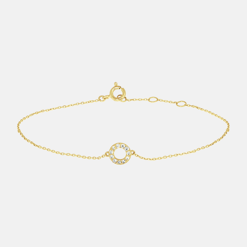 Round zirconia bracelet 14k gold