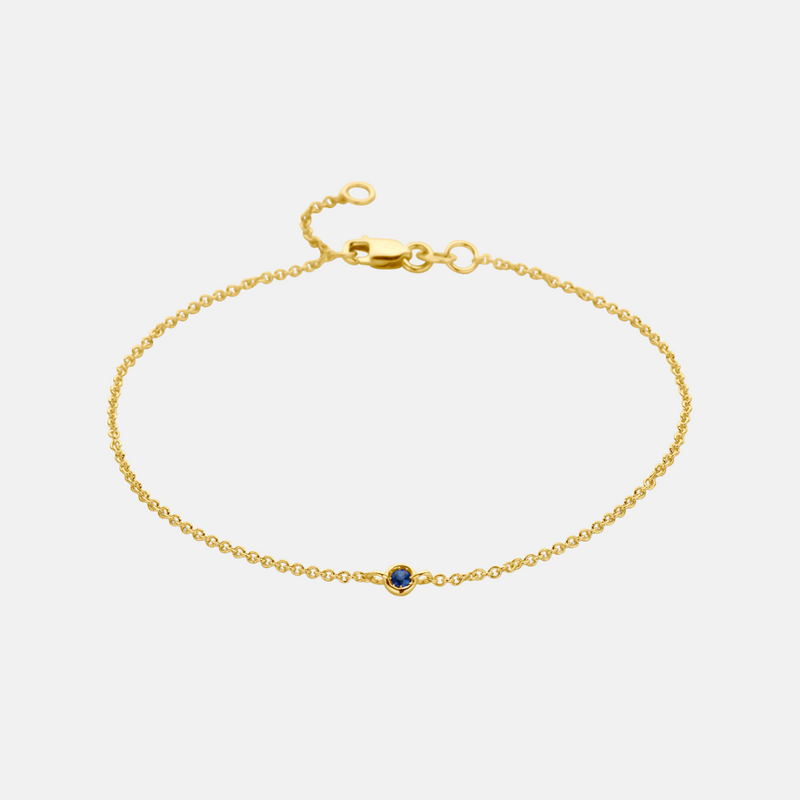 Tiny sapphire bracelet 14k gold