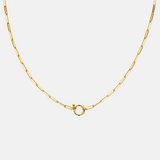 Tiny drawn necklace with spring ring 14k gold