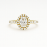 Halo diamond pave ring 1.2 ct centerstone