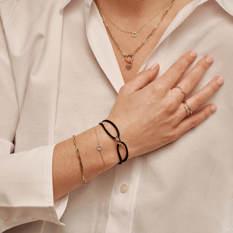 Round zirconia bracelet 14k gold