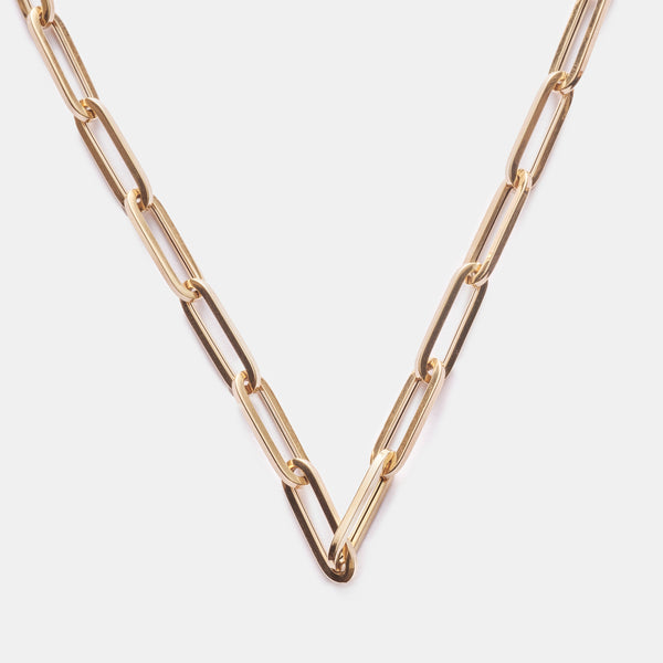 Drawn chain necklace 14k gold