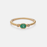 Emerald and Zirconia May Ring