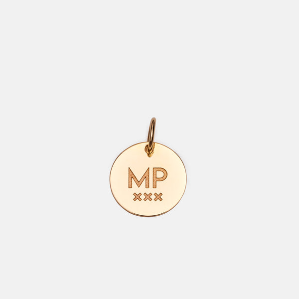 Signature round pendant 14k gold