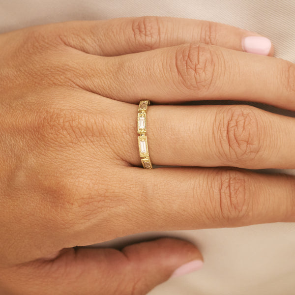 Marie brand baguette diamonds 14k gold