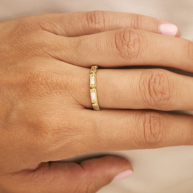 Marie brand baguette diamonds 14k gold