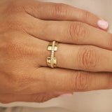 Eva rustic statement ring 14k gold