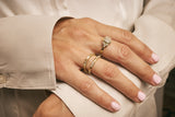Breana romantic natural diamond bezel 14k gold ring