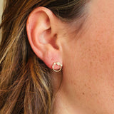 Multifaceted Stud Piercing - 14 carat gold Flat Back