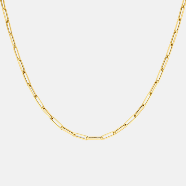 Tiny drawn chain necklace 14k gold