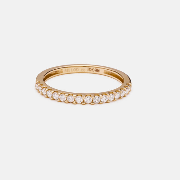 Lab grown diamond row ring 14k gold