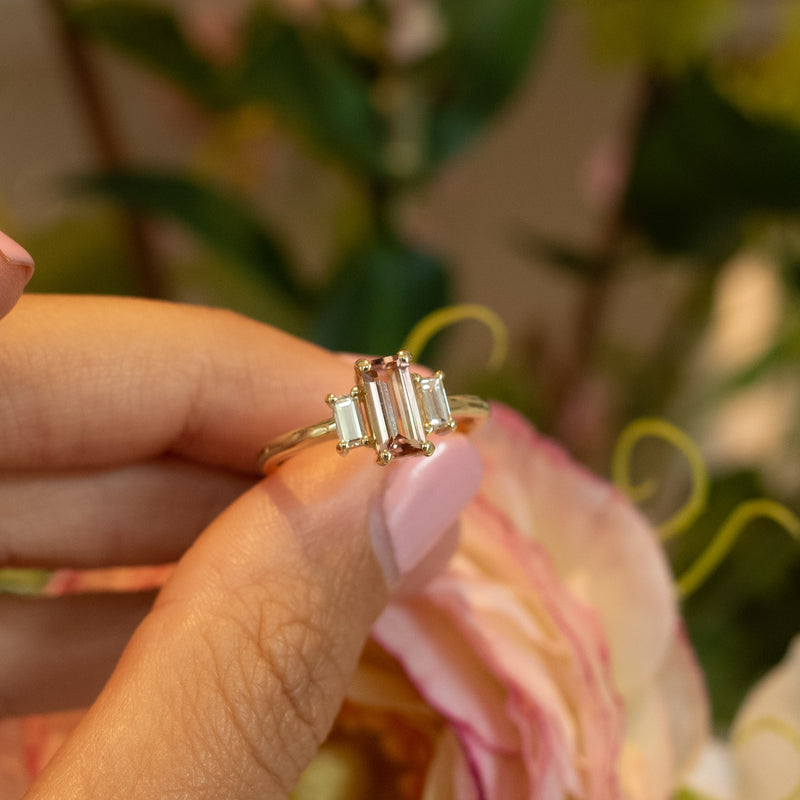 Céline ring 14 carat with diamonds and tourmaline