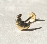 Crossiant Stud Piercing - 14 carat gold flack pack