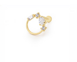 Multifaceted Stud Piercing - 14 carat gold Flat Back