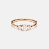 Trilogie lab gekweekte diamanten ring 14k goud