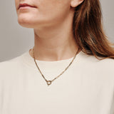 Tiny drawn necklace with spring ring 14k gold