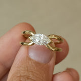 Emily marquis double band 14k gold ring