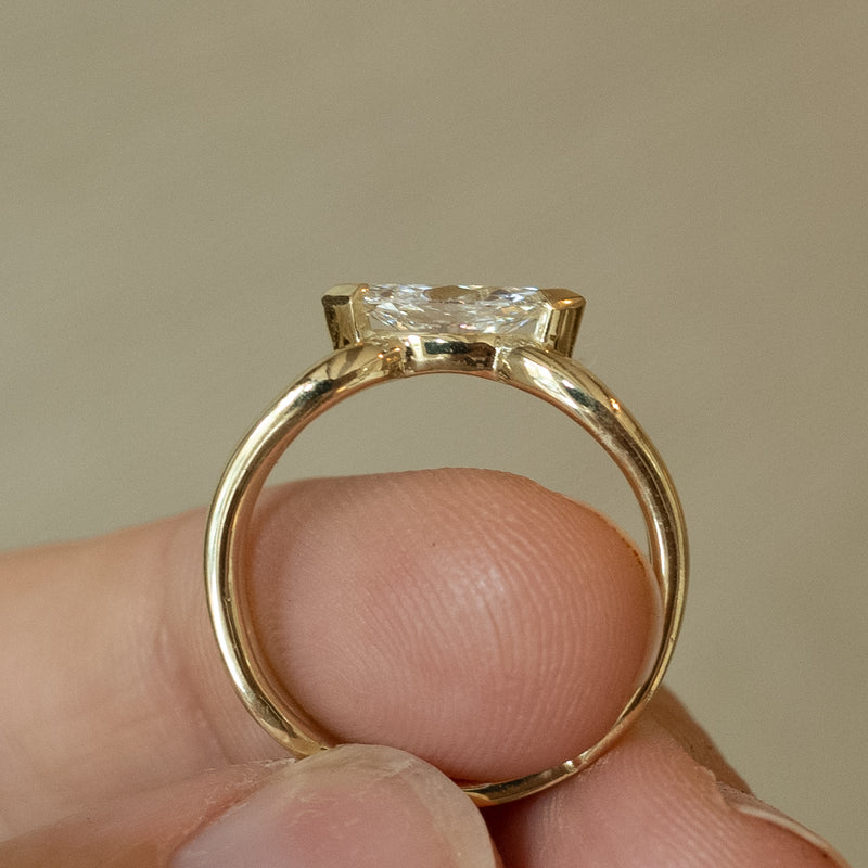 Emily marquis double band 14k gold ring