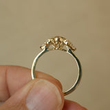 Breana romantic natural diamond bezel 14k gold ring