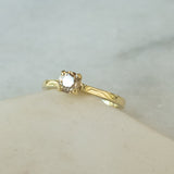 Helena hidden halo natural brown diamond ring 0.5ct 14k gold