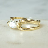 Emily marquis double band 14k gold ring