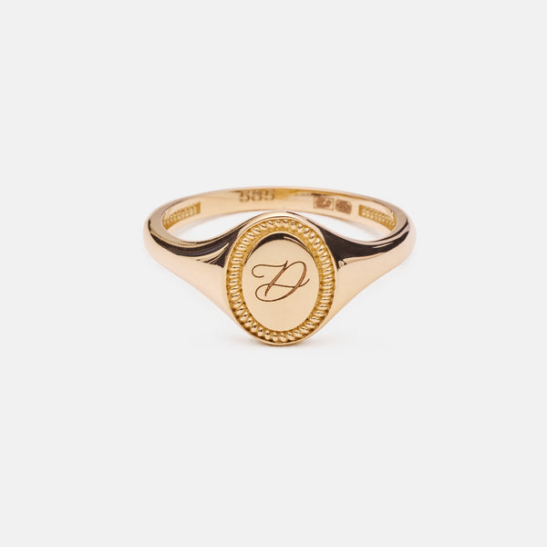 Handtekening ring 14k goud