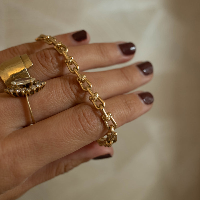 Harp bracelet 14k gold