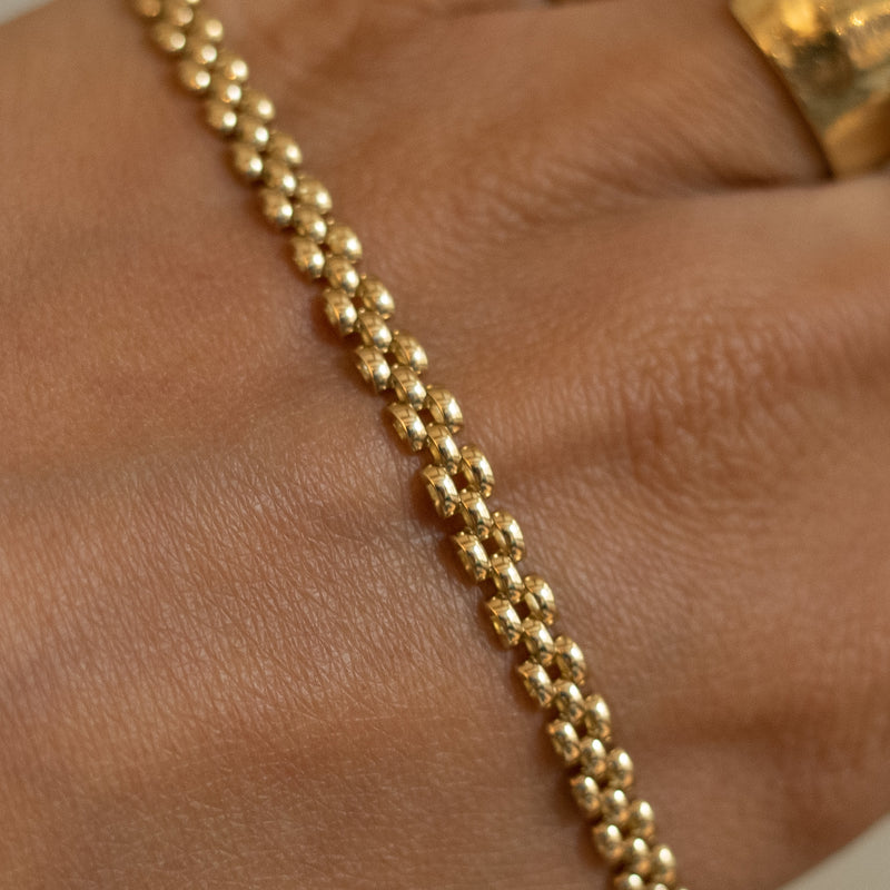 classic fine rolex 14k gold bracelet