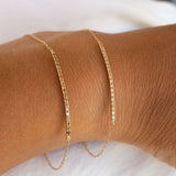 Diamond bar bracelet 14k gold