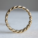 Side view Melanie Pigeaud chain ring in 14k gold