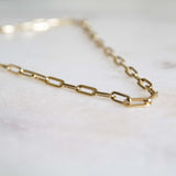 drawn chain 14k gold necklace