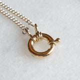 Silver gold combo necklace thin 14k gold