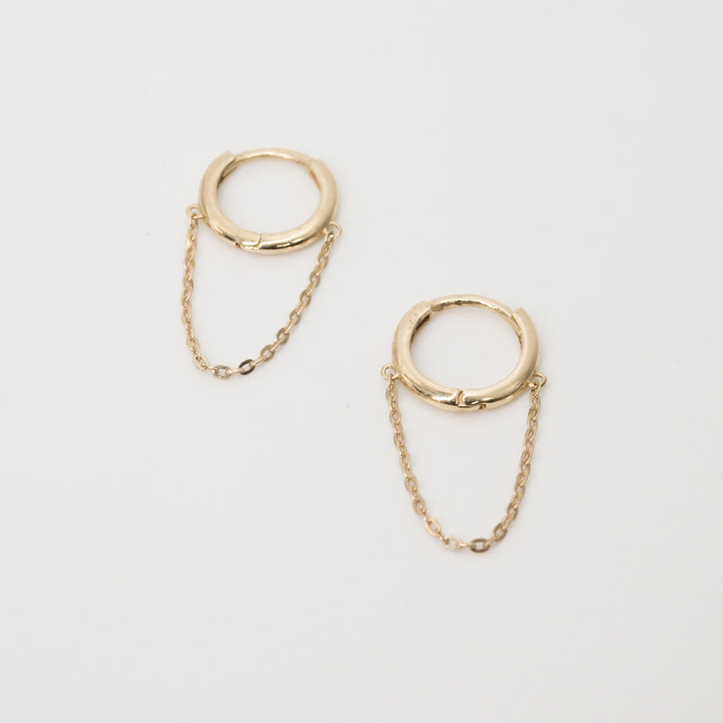 Melanie Pigeaud chain hoops earrings in 9k gold